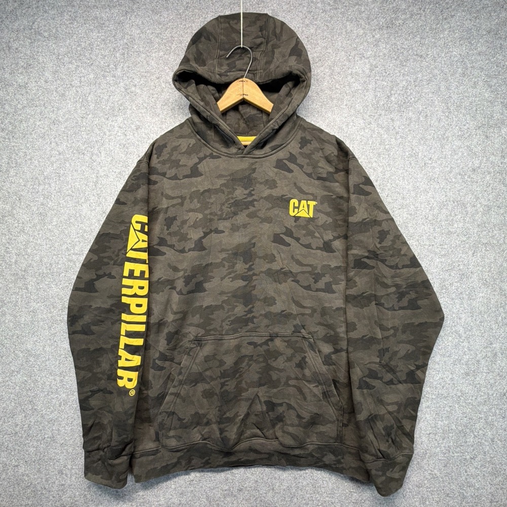 Caterpillar CAT Work‎ Hoodie Caterpillar Pullover Sweatshirt Camo XXL